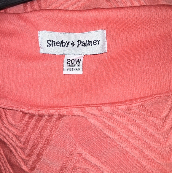 Shelby & Palmer Elegant Coral Short Sleeve Textured Women's Dress Size 20W NWOT - Picture 5 of 6